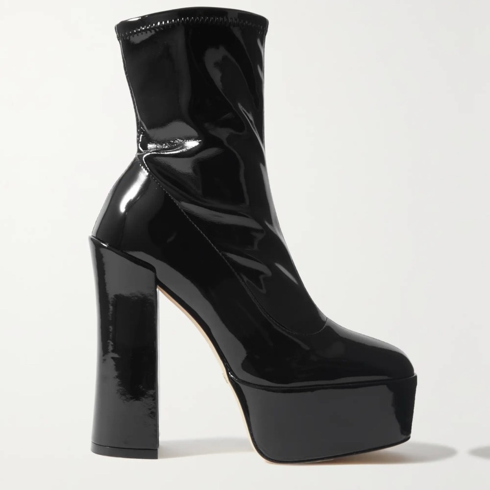 Stuart Weitzman Glossy Black Heeled Boots